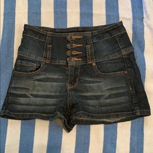 Wax Jean high waist button up Jean shorts size S